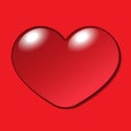 Water Heart Drop on red background
