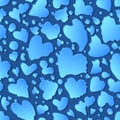 Water heart shape drops seamless pattern. Valentines day romantic weather. Rain splash on window glass hand drawn Royalty Free Stock Photo
