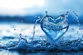 Water Heart Splashing Concept. Created with Generative AI Royalty Free Stock Photo