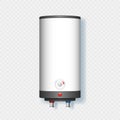 Water heater boiler house system. Metallic automatic smart electric heater with temperature control