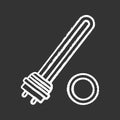 Water heater element chalk icon