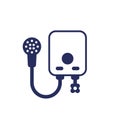 water heater icon, electric boiler for shower Royalty Free Stock Photo