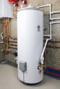 Water heater in modern boiler room