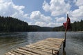 Water horizon in an alpine lake