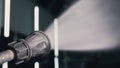 Water hose car washing close up. Worker man watering with foam auto out of manually high pressure hose jet in car wash Royalty Free Stock Photo