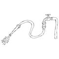 Garden hose. Water hose with water. Vector illustration of a water hose for the garden Royalty Free Stock Photo