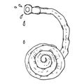 Garden hose. Water hose with water. Vector illustration of a water hose for the garden Royalty Free Stock Photo