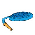 Garden hose. Water hose with water. Vector illustration of a water hose for the garden Royalty Free Stock Photo