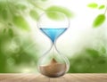 Water in the hourglass turns into sand Royalty Free Stock Photo