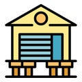 Water house icon vector flat