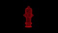 Water hydrant hologram wireframe in motion. Nice 3D Rendering