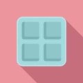 Water ice cube tray icon flat vector. Kitchen container