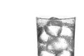 Water with ice cubes in glass isolate on white background Royalty Free Stock Photo
