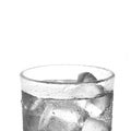 Water with ice cubes in glass isolate on white background Royalty Free Stock Photo