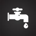Water icon on black background for graphic and web design, Modern simple vector sign. Internet concept. Trendy symbol for website Royalty Free Stock Photo