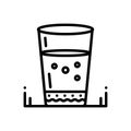 Black line icon for Water, glass and drink Royalty Free Stock Photo