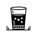 Black solid icon for Water, glass and drink Royalty Free Stock Photo