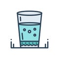 Color illustration icon for Water, glass and drink Royalty Free Stock Photo