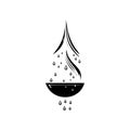 Water icon hand draw black colour world water day logo symbol perfect Royalty Free Stock Photo