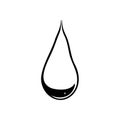 Water icon hand draw black colour world water day logo symbol perfect Royalty Free Stock Photo