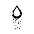 Water icon hand draw black colour world water day logo symbol perfect Royalty Free Stock Photo