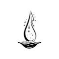 Water icon hand draw black colour world water day logo symbol perfect Royalty Free Stock Photo