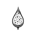 Water icon hand draw black colour world water day logo symbol perfect Royalty Free Stock Photo