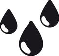 Water icon, rain. Three blood drops bleeding Royalty Free Stock Photo