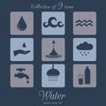 Water icon set.