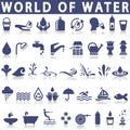 Water icons Royalty Free Stock Photo