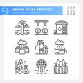 Water industry related linear icons set Royalty Free Stock Photo