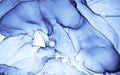 Water Ink Paint. Oil Flow Mix. Indigo Marble Royalty Free Stock Photo