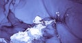 Water Ink Painting. Oil Flow Illustration. Indigo Royalty Free Stock Photo