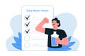 Daily water intake checklist and hydration tracker. A simple vector illustration for health apps Royalty Free Stock Photo