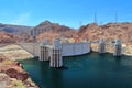 Hoover Dam on the Colorado River, Lake Mead, Southwest Desert, Arizona and Nevada Border Royalty Free Stock Photo