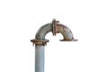 Water iron pipe white isolated Royalty Free Stock Photo