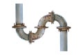 Water iron pipe white isolated