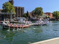 Languedoc water jousting tournament in southern France Royalty Free Stock Photo