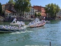 Languedoc water jousting tournament in southern France Royalty Free Stock Photo