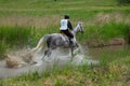 Water jump cross-country.