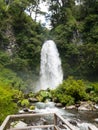 Water jump El Rincon of El Venado river, in Conaripe, Panguipulli, in the middle of the Villarica National Park. in Araucania or Royalty Free Stock Photo