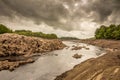 The Water of Ken river in the drained or dewatered Earlstoun Dam and Loch Royalty Free Stock Photo