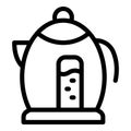 Water kettle icon outline vector. Hot pot