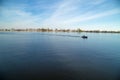 Water landscape with Islands and a boat