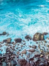 Water landscape, sharp rocks, waves