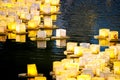 Water Lanterns on the Water Surface at Night