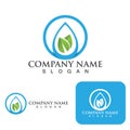 Water leaf drop Logo Template vector illustration design Royalty Free Stock Photo