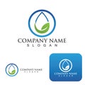 Water leaf drop Logo Template vector illustration design Royalty Free Stock Photo