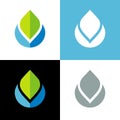 Water and leaf logo template, modern logomark icon design - Vector Royalty Free Stock Photo