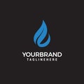 Water and leaf vector logo for natural health symbols and clean water company